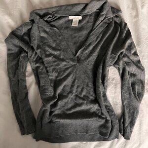 H&M grey cashmere like button up sweater